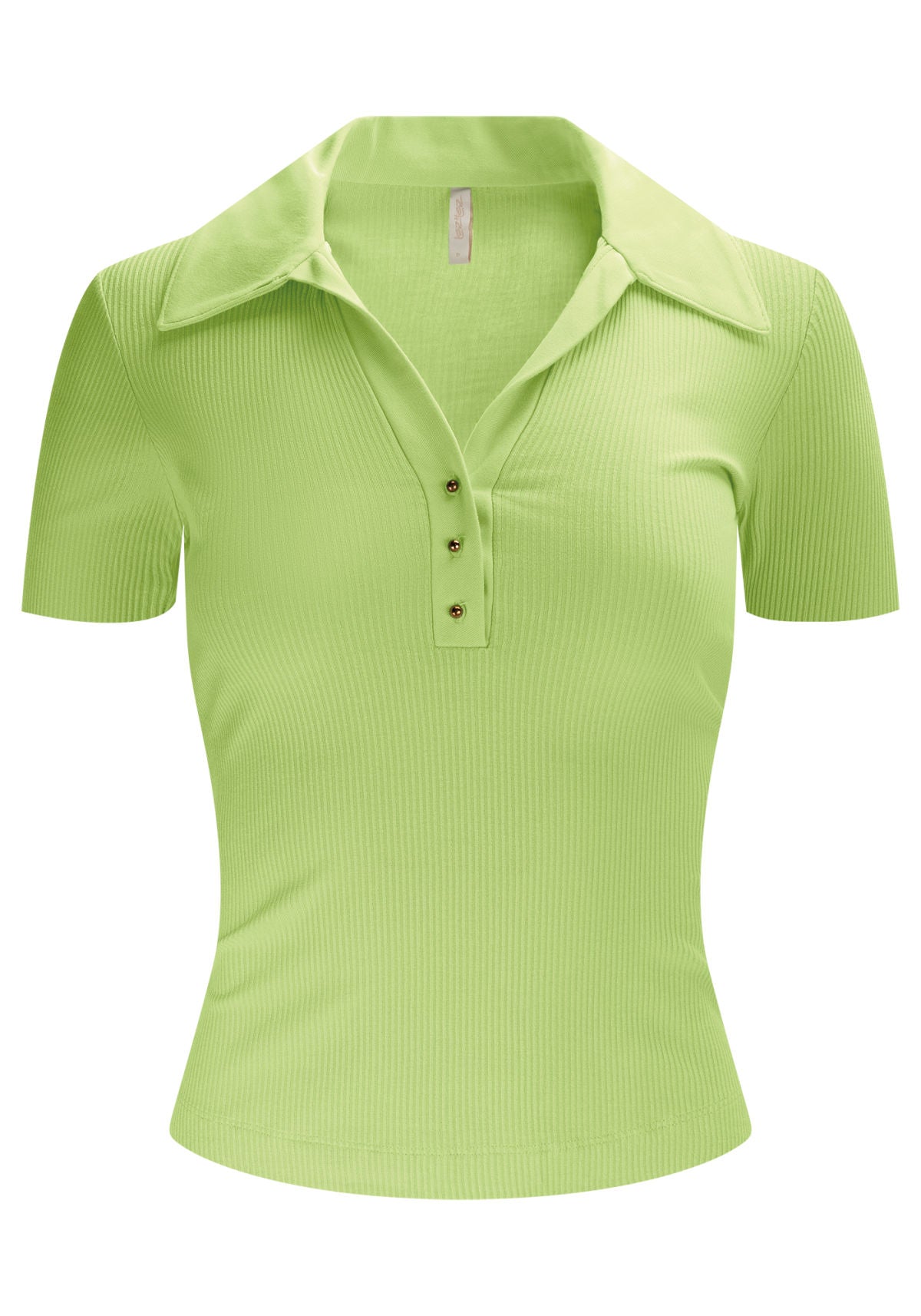 Blusa Polo em Malha Canelada Lez A Lez Feminino 8761L