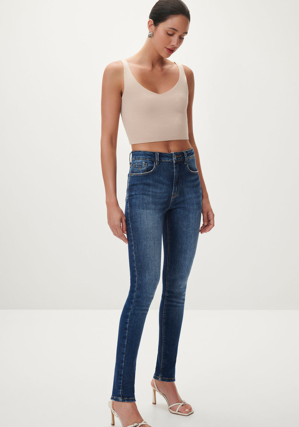 Calça Jeans Skinny Cintura Alta Lez A Lez Feminino 7931L