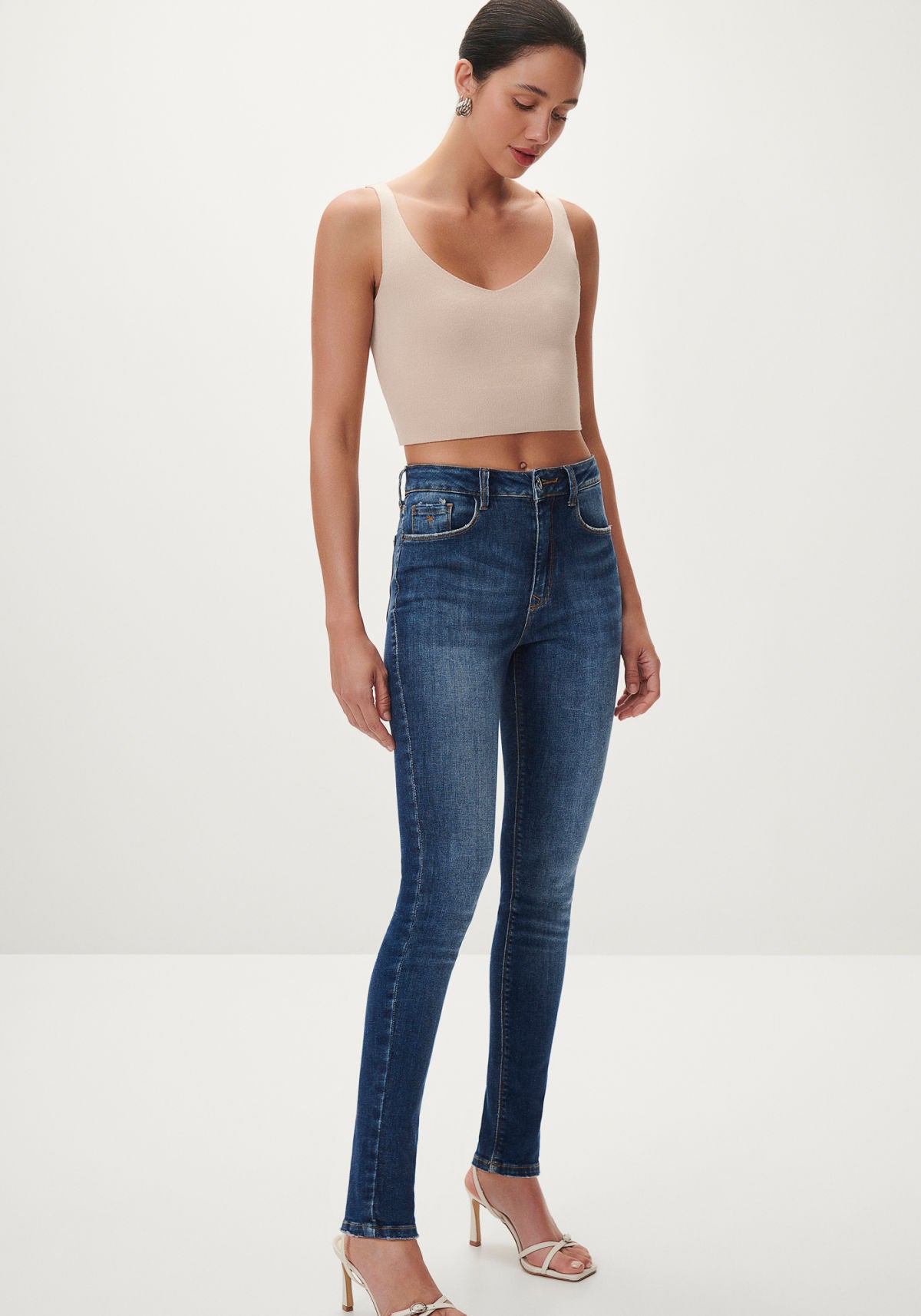 Calça Jeans Skinny Cintura Alta Lez A Lez Feminino 7931L