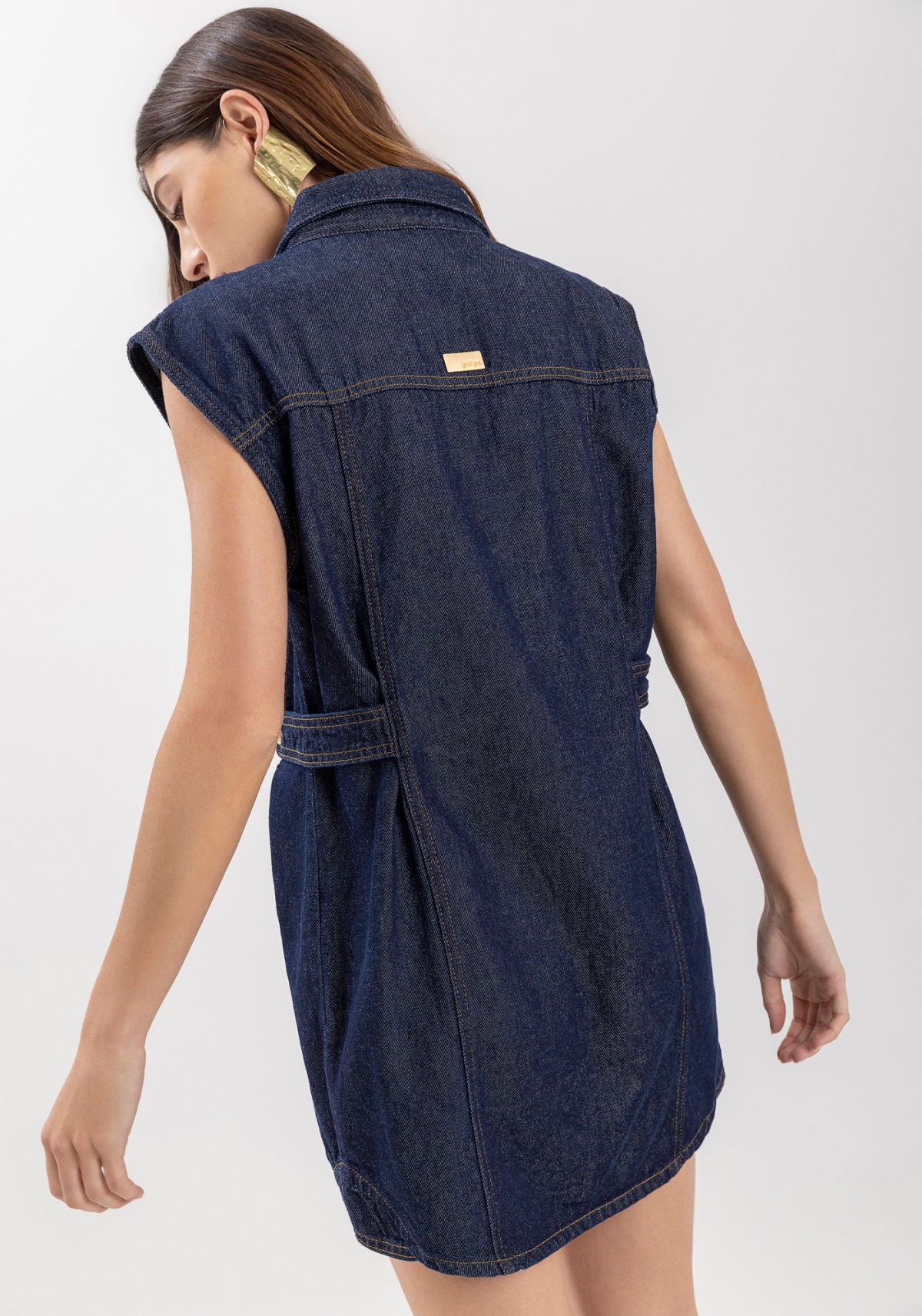 Colete Jeans Alongado Com Botões Lez A Lez Feminino 0832E