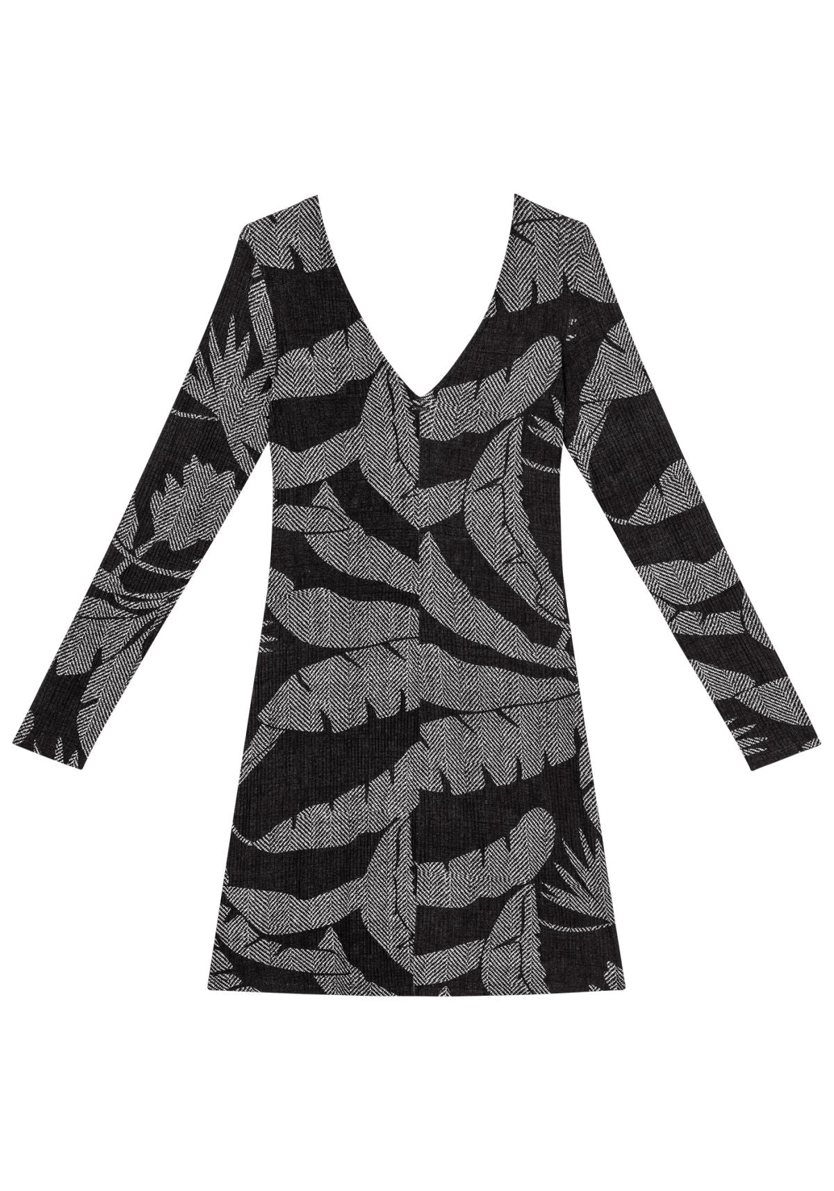 Vestido Curto Manga Longa Estampado Lez A Lez Feminino 5662L