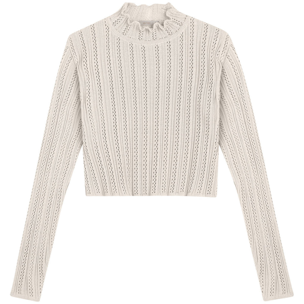 Blusa Cropped em Tricô com Detalhe Lez A Lez Feminino 5164L