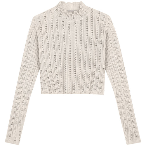 Blusa Cropped em Tricô com Detalhe Lez A Lez Feminino 5164L
