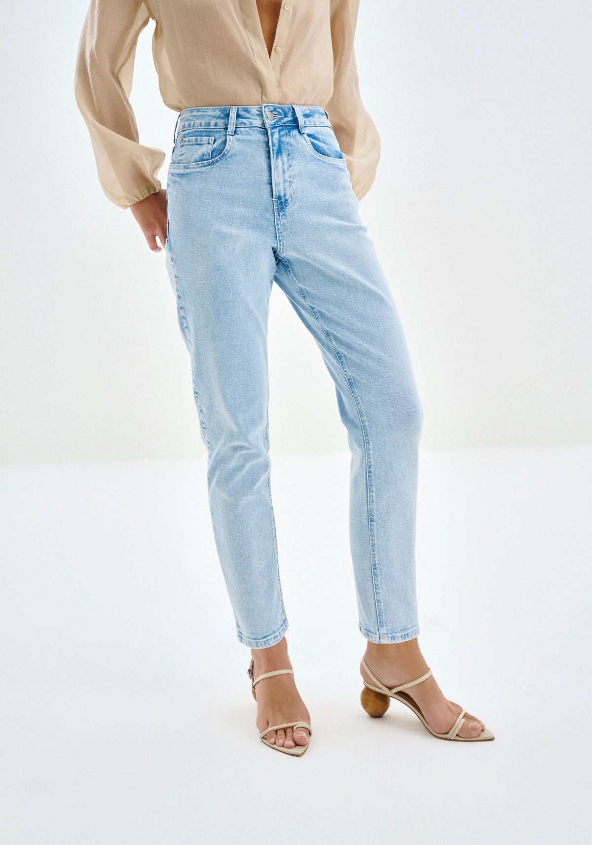Calça Jeans Mom Cropped Cintura Lez A Lez Feminino 9388L