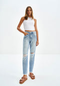 Calça Jeans Mom Destroyed Lez A Lez Feminino 7935L