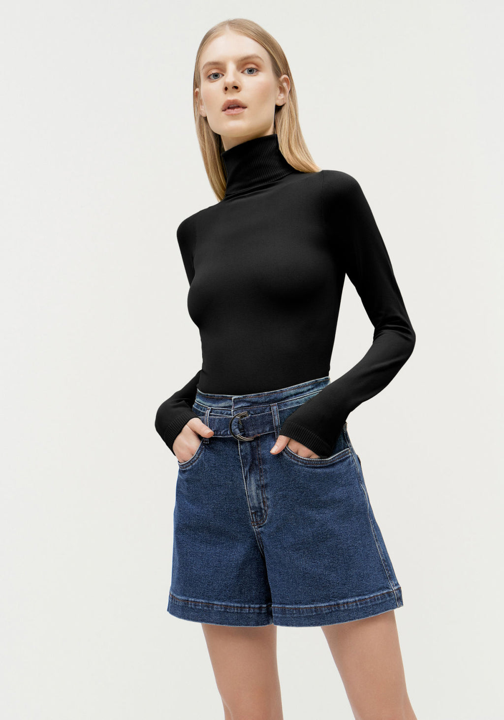 Bermuda Jeans Cintura Alta Lez A Lez Feminino 2059L