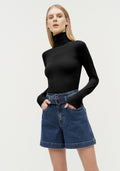 Bermuda Jeans Cintura Alta Lez A Lez Feminino 2059L