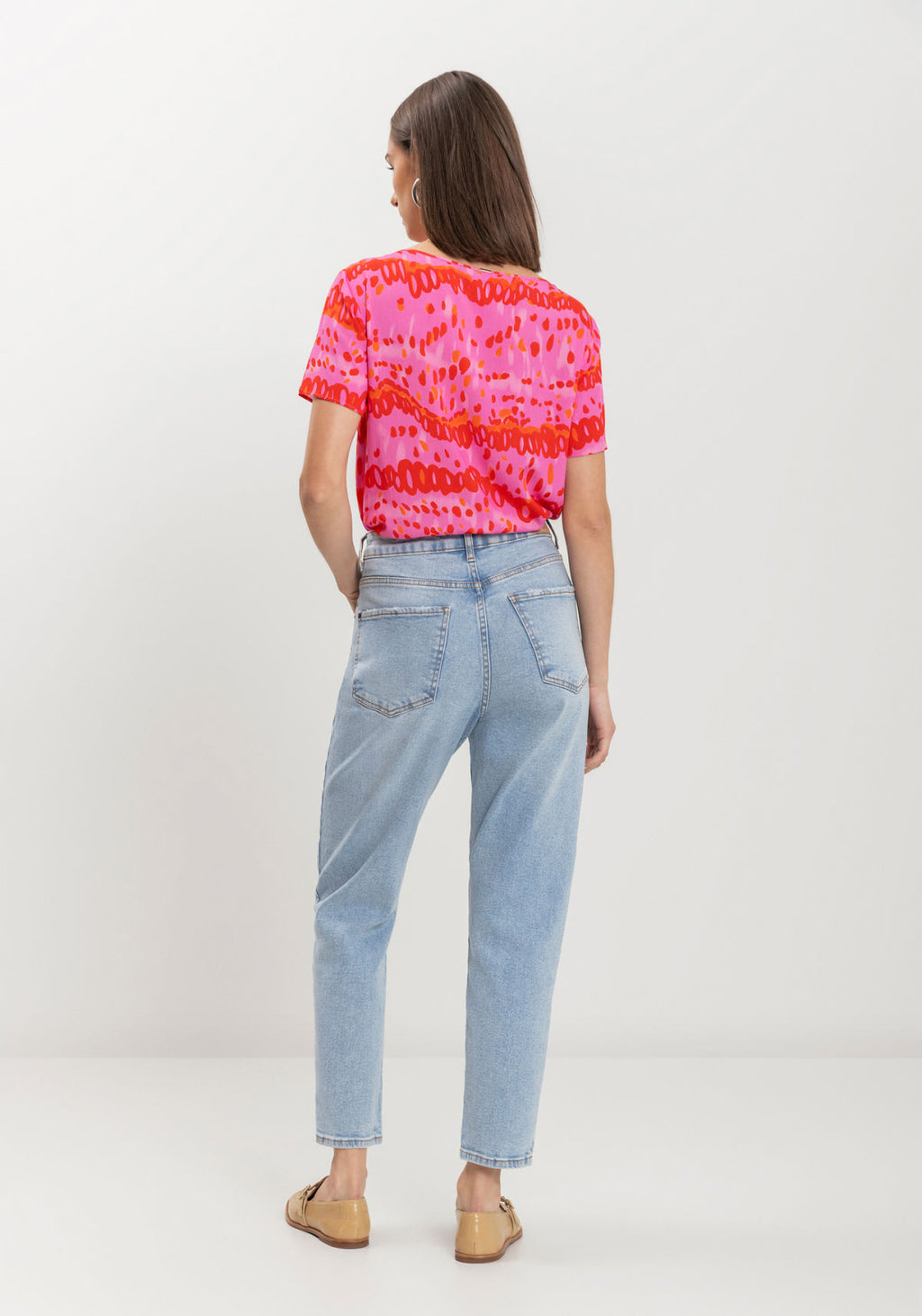 Calça Jeans Mom Comfort Com Cintura Lez A Lez Feminino 0765E