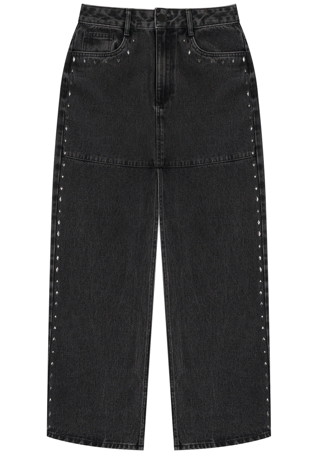Saia Jeans Longa Com Fenda Lez A Lez Feminino 1572E