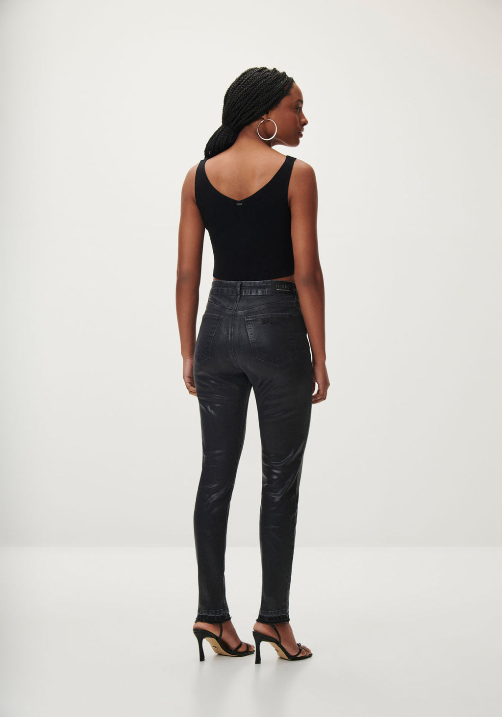 Calça Jeans Skinny Cropped Preta Lez A Lez Feminino 7929L