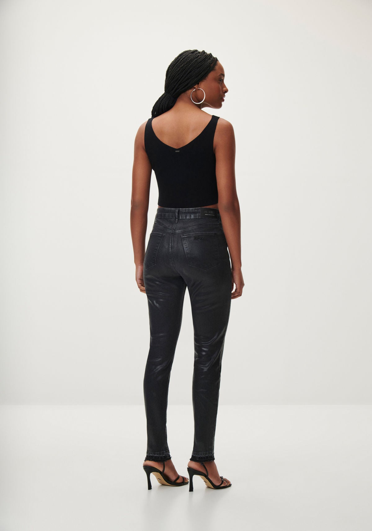 Calça Jeans Skinny Cropped Preta Lez A Lez Feminino 7929L