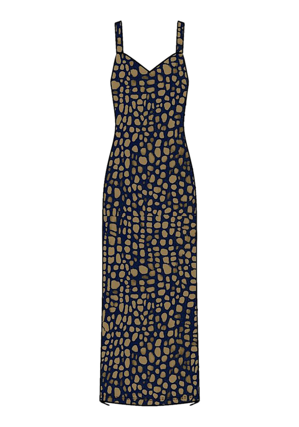 Vestido Midi De Alças Com Decote Lez A Lez Feminino 9149E