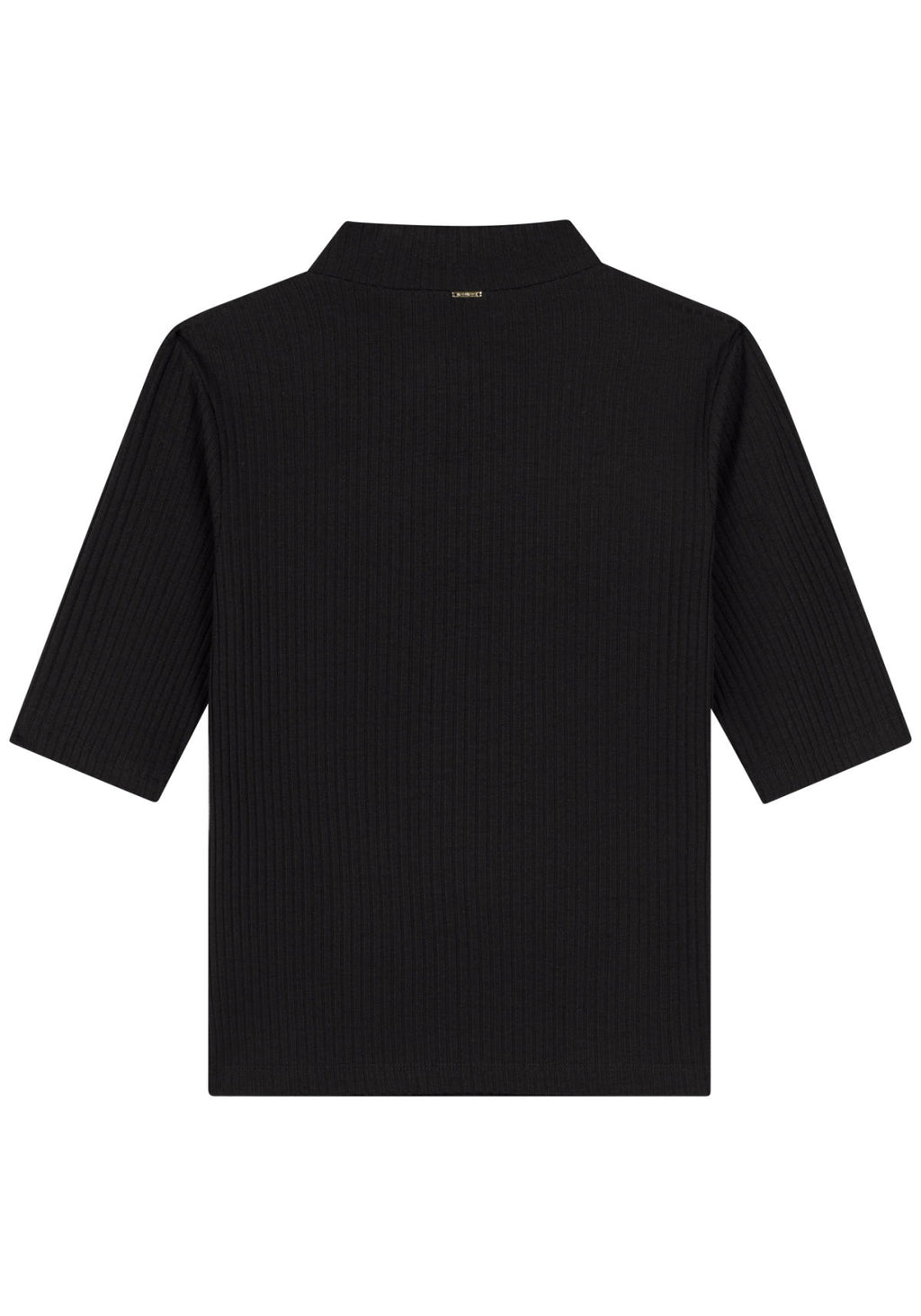 Blusa De Mangas Curtas Em Malha Lez A Lez Feminino 9237E