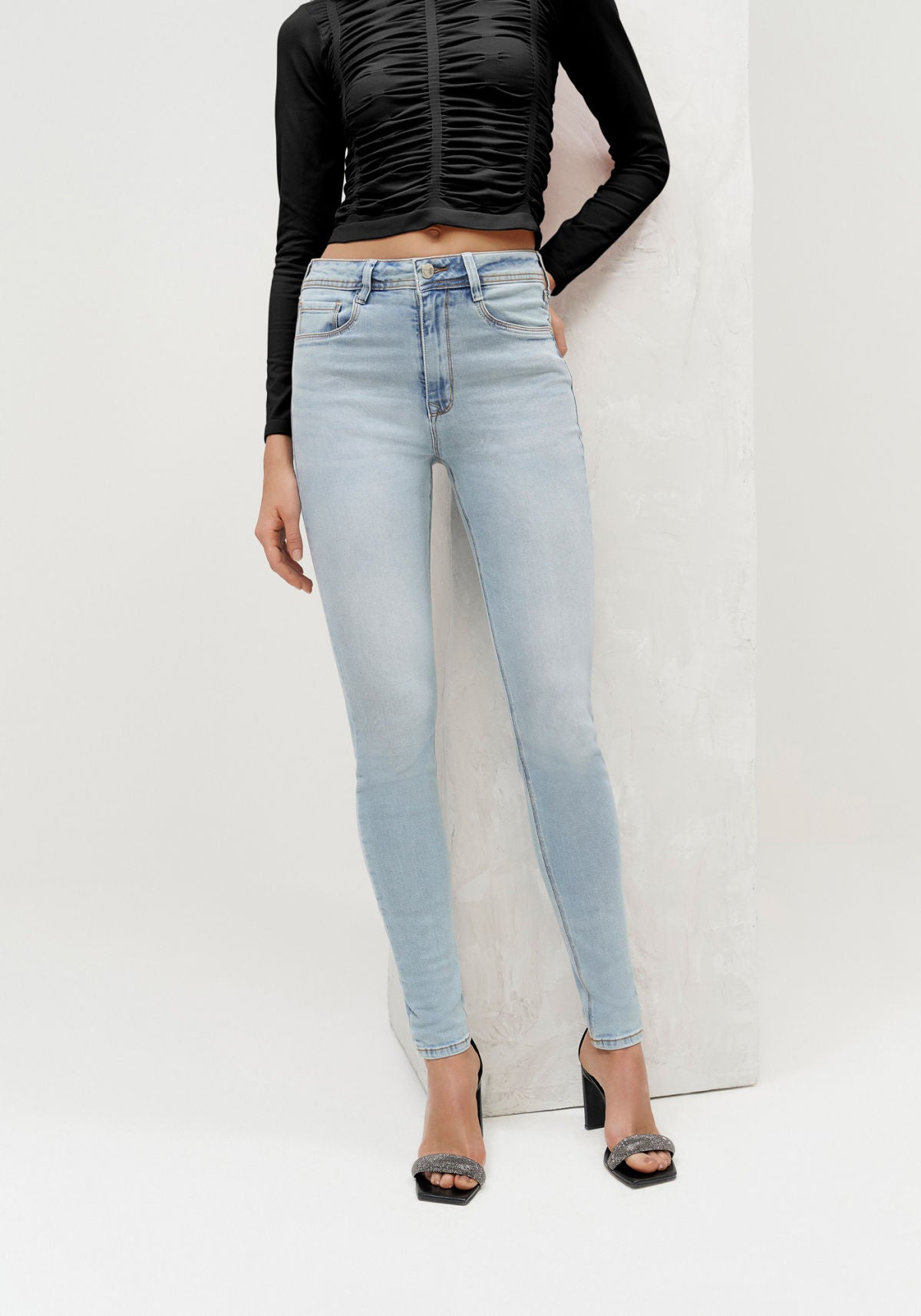 Calça Jeans Skinny Cintura Alta Lez A Lez Feminino 2172L