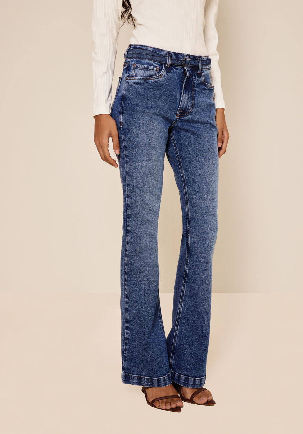 Calça Jeans Boot Cut Cintura Alta Lez A Lez Feminino 0929E