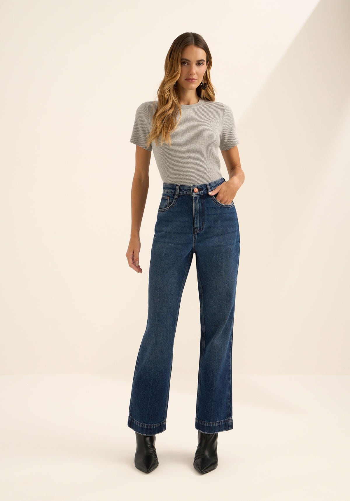 Calça Jeans Reta Cropped Lez A Lez Feminino 1627E