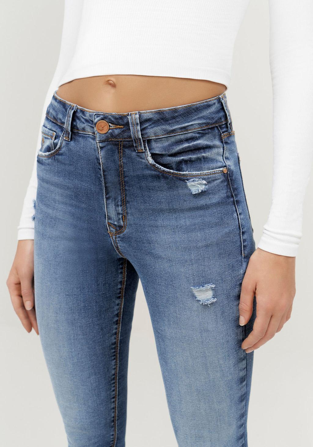 Calça Jeans Skinny Estonada Lez A Lez Feminino 2054L