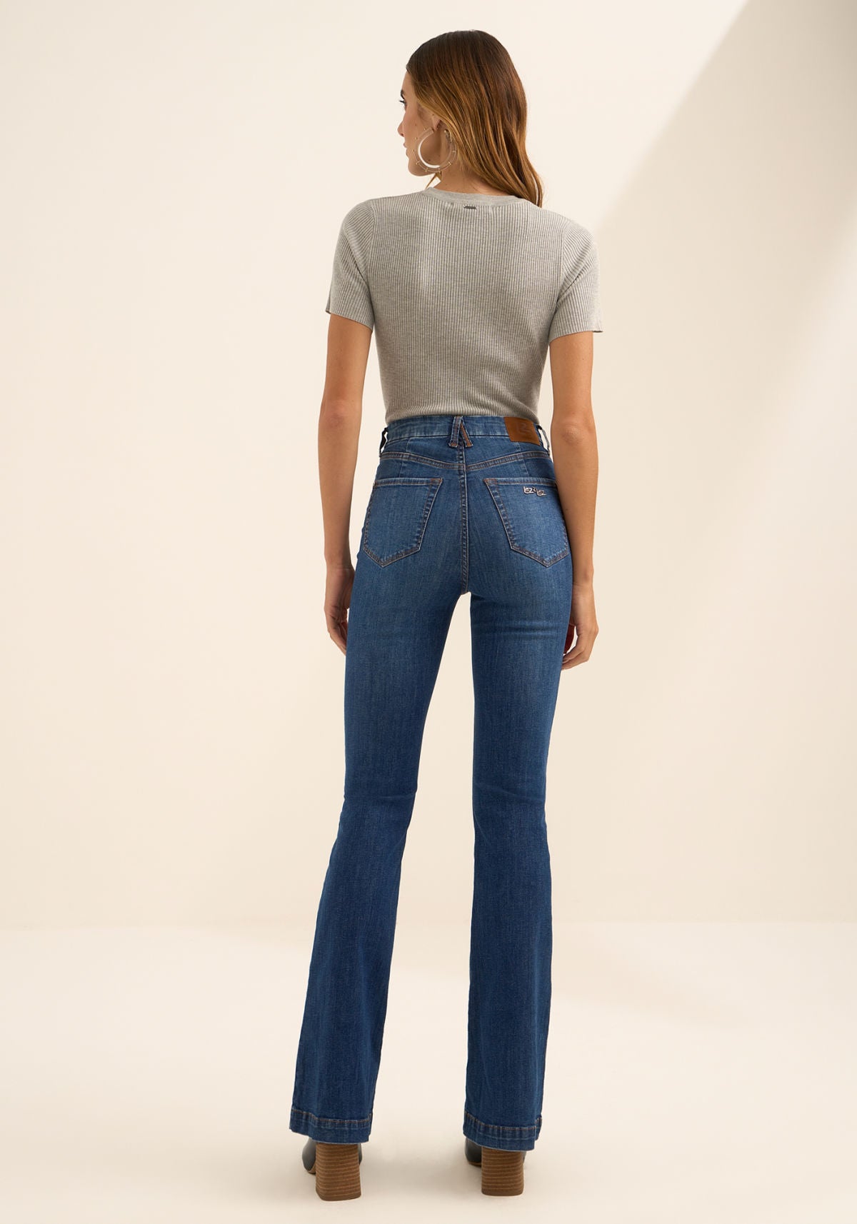 Calça Jeans Boot Cut Com Cintura Lez A Lez Feminino 1631E