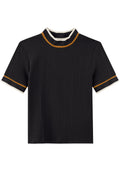 Blusa Canelada De Mangas Curtas Lez A Lez Feminino 8002E