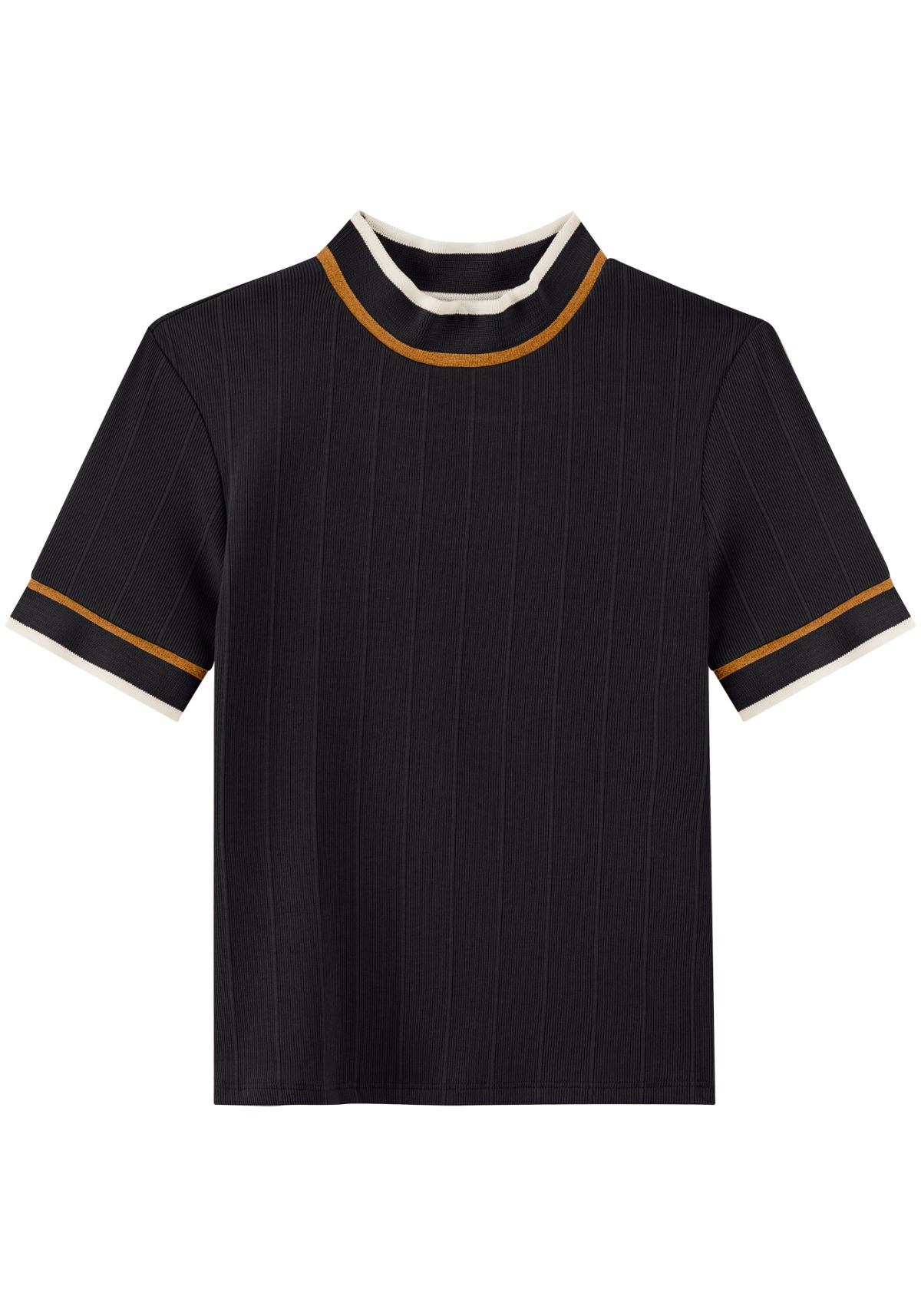 Blusa Canelada De Mangas Curtas Lez A Lez Feminino 8002E