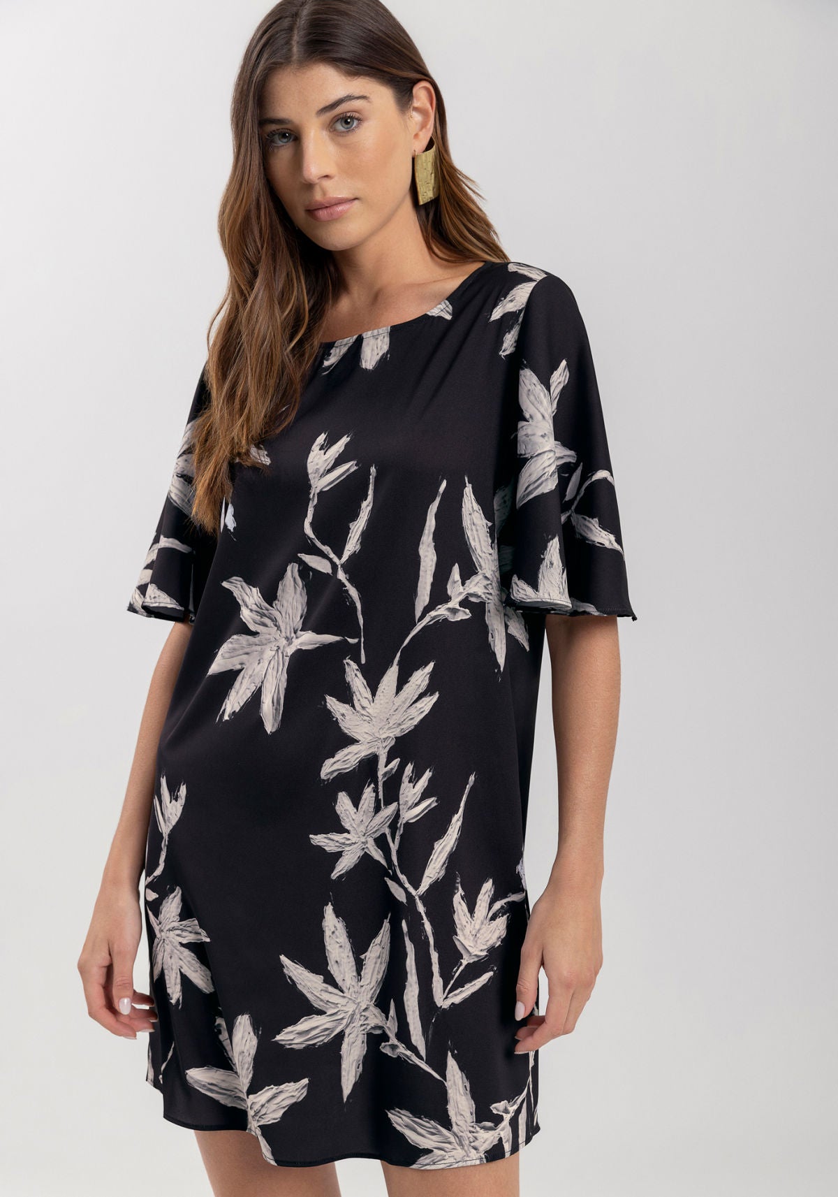 Vestido Curto Fluido Estampado Lez A Lez Feminino 7550E