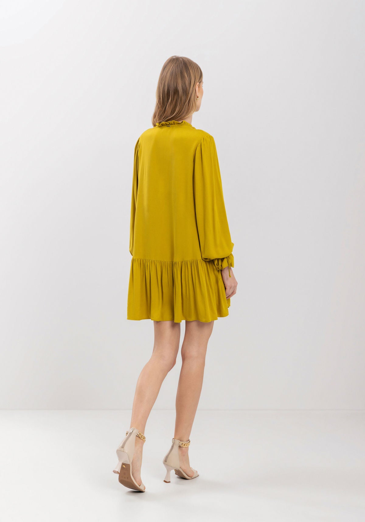 Vestido Curto De Manga Longa Lez A Lez Feminino 9276E