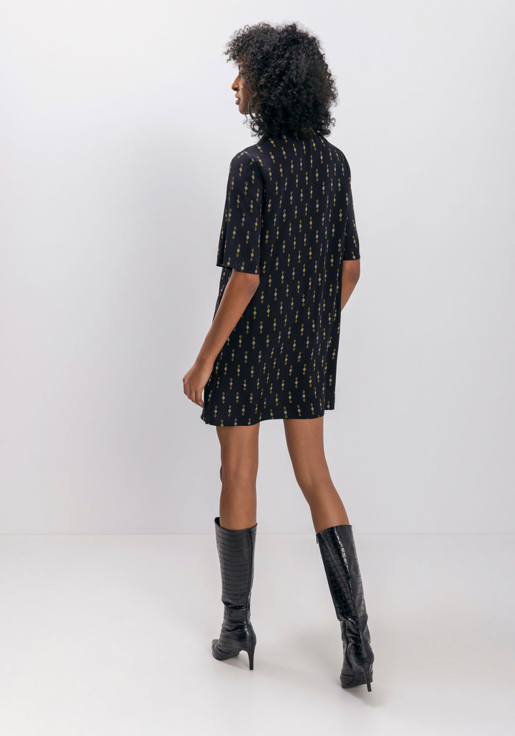 Vestido Curto Estampado Com Manga Lez A Lez Feminino 9250E