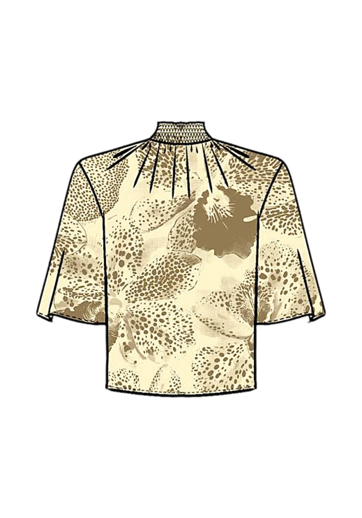 Blusa De Mangas Amplas Com Gola Lez A Lez Feminino 9497E