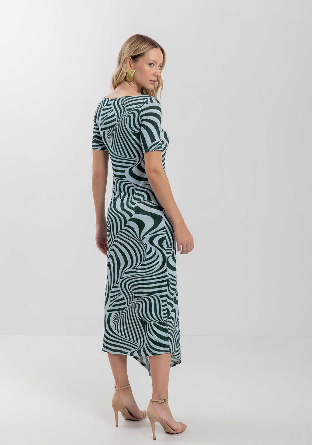 Vestido Midi Chá Estampado Lez A Lez Feminino 7552E