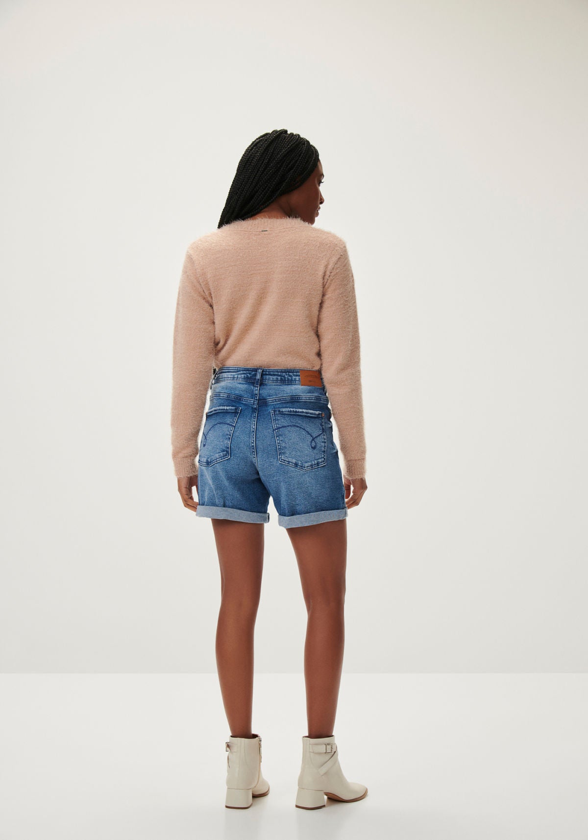 Bermuda Jeans Boyfriend Lez A Lez Feminino 7881L