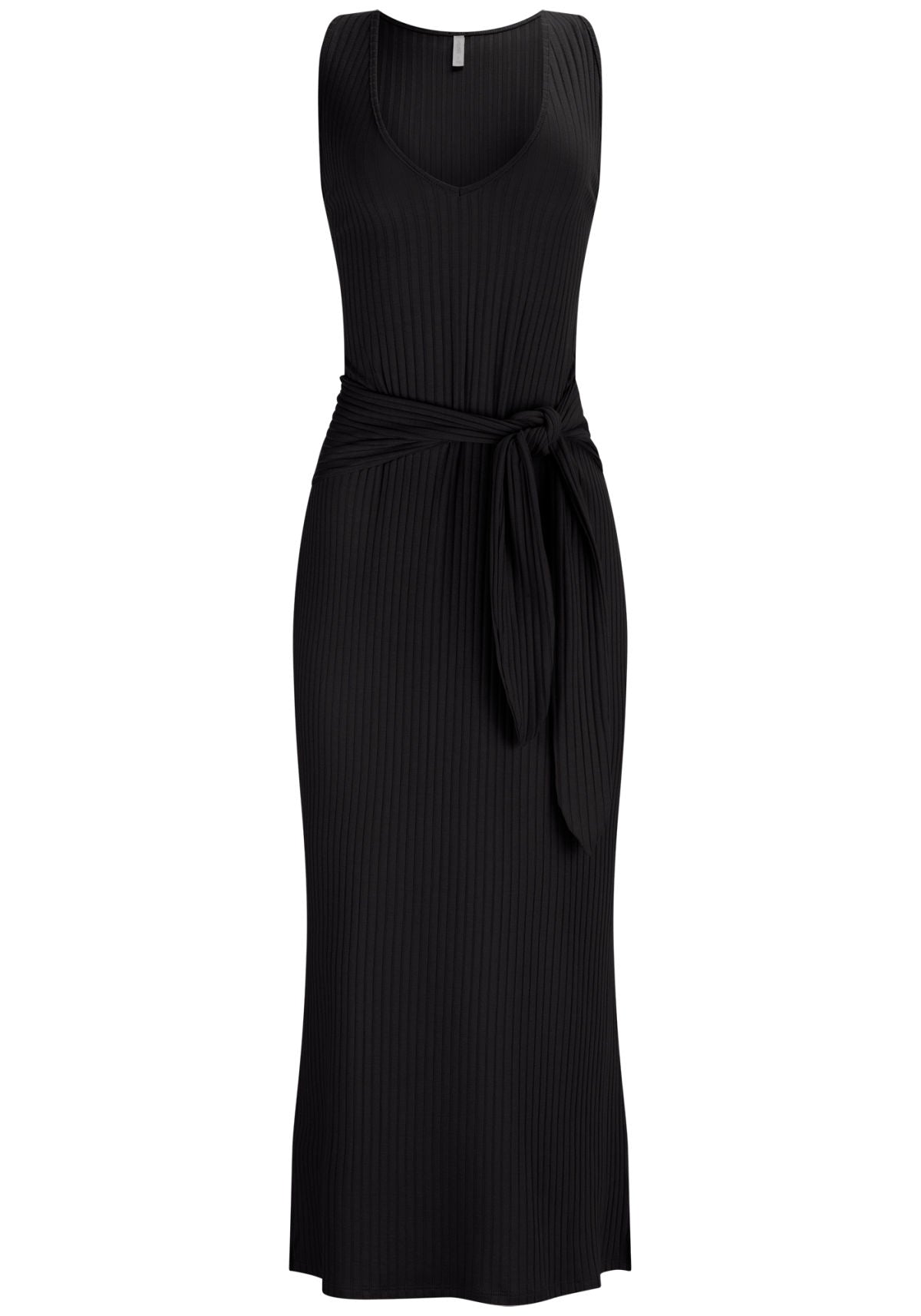 Vestido Midi Canelado com Amarração Lez A Lez Feminino 6920L