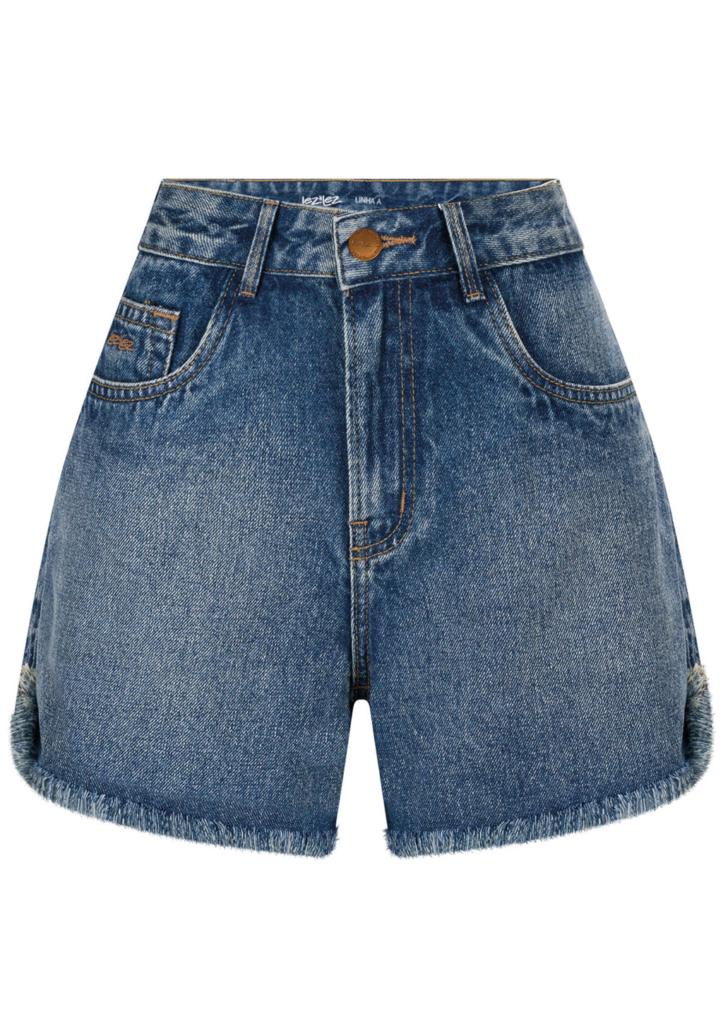 Shorts Jeans Linha A com Cintura Lez A Lez Feminino 9473L