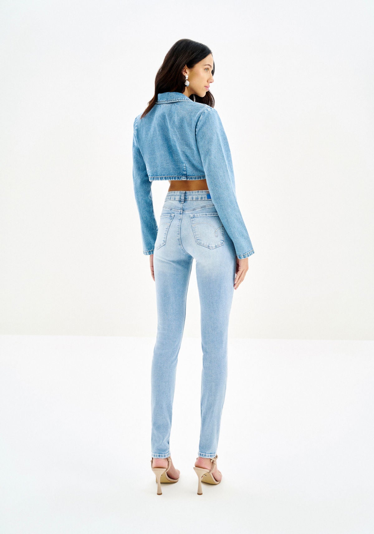 Calça Jeans Skinny Cintura Alta Lez A Lez Feminino 9372L