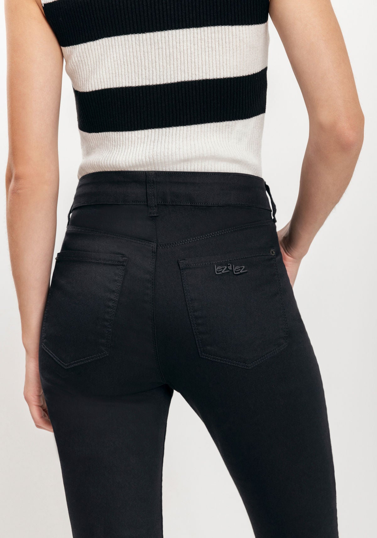 Calça Jeans Skinny Preta Lez A Lez Feminino 1591E