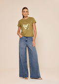 T-shirt Mangas Curtas Com Estampa Lez a Lez Feminino 7333E
