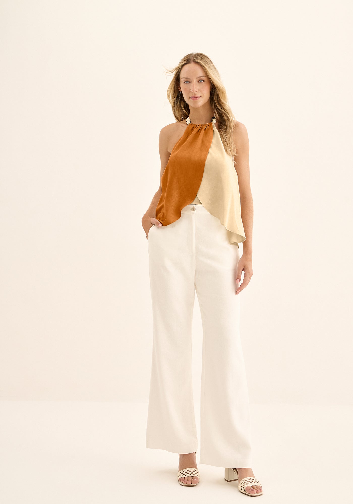 Blusa Frente Única Bicolor Lez a Lez Feminino 5660E