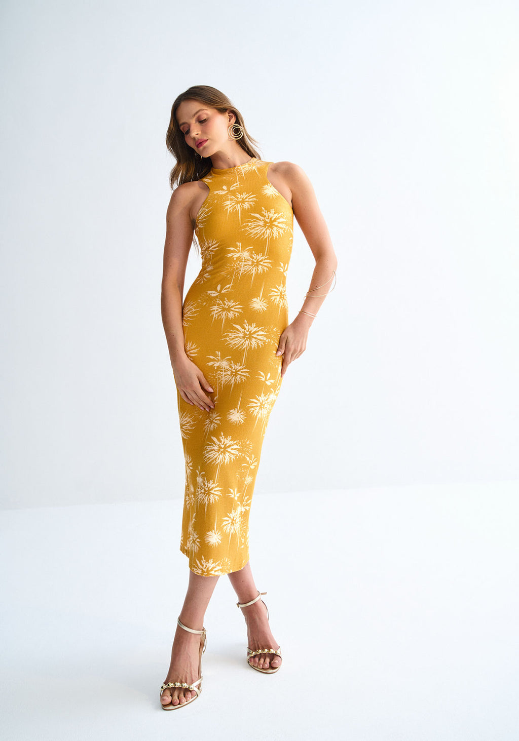Vestido Midi Halter Neck Estampado Lez A Lez Feminino 3241E