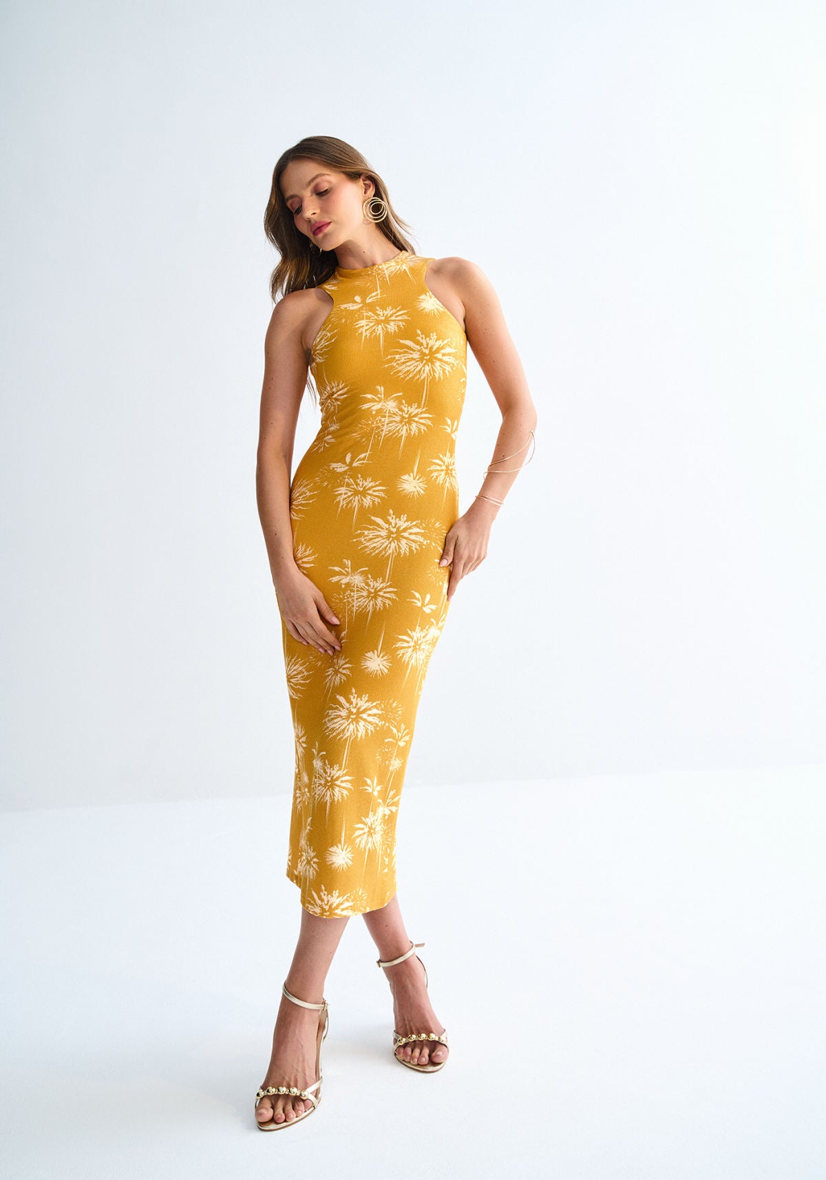 Vestido Midi Halter Neck Estampado Lez A Lez Feminino 3241E