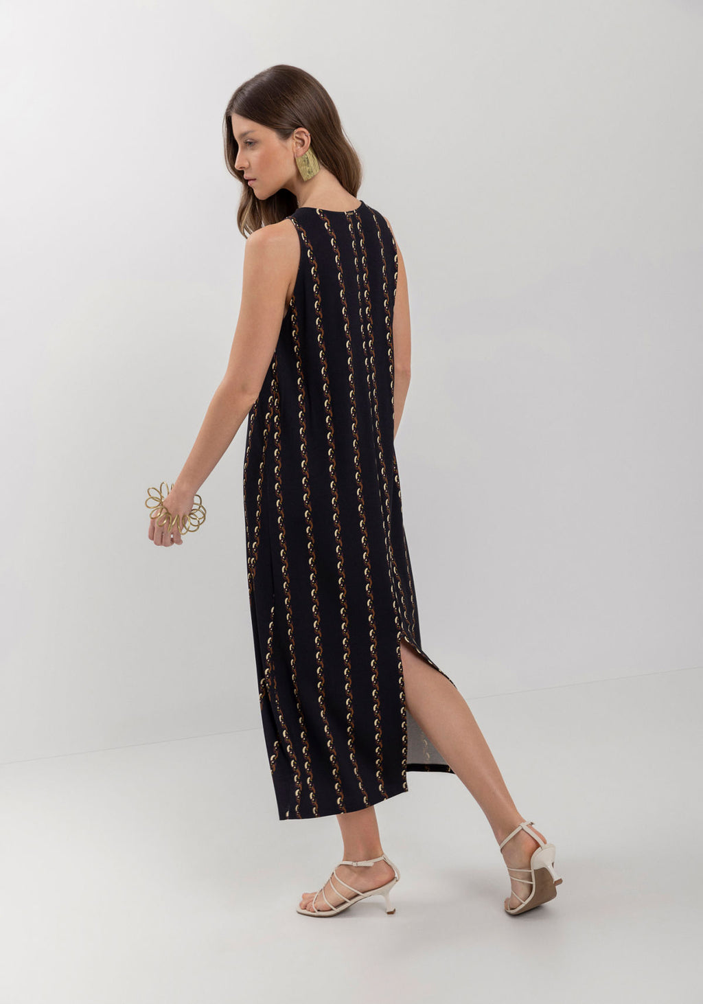 Vestido Midi Chá Estampado Lez A Lez Feminino 7277E