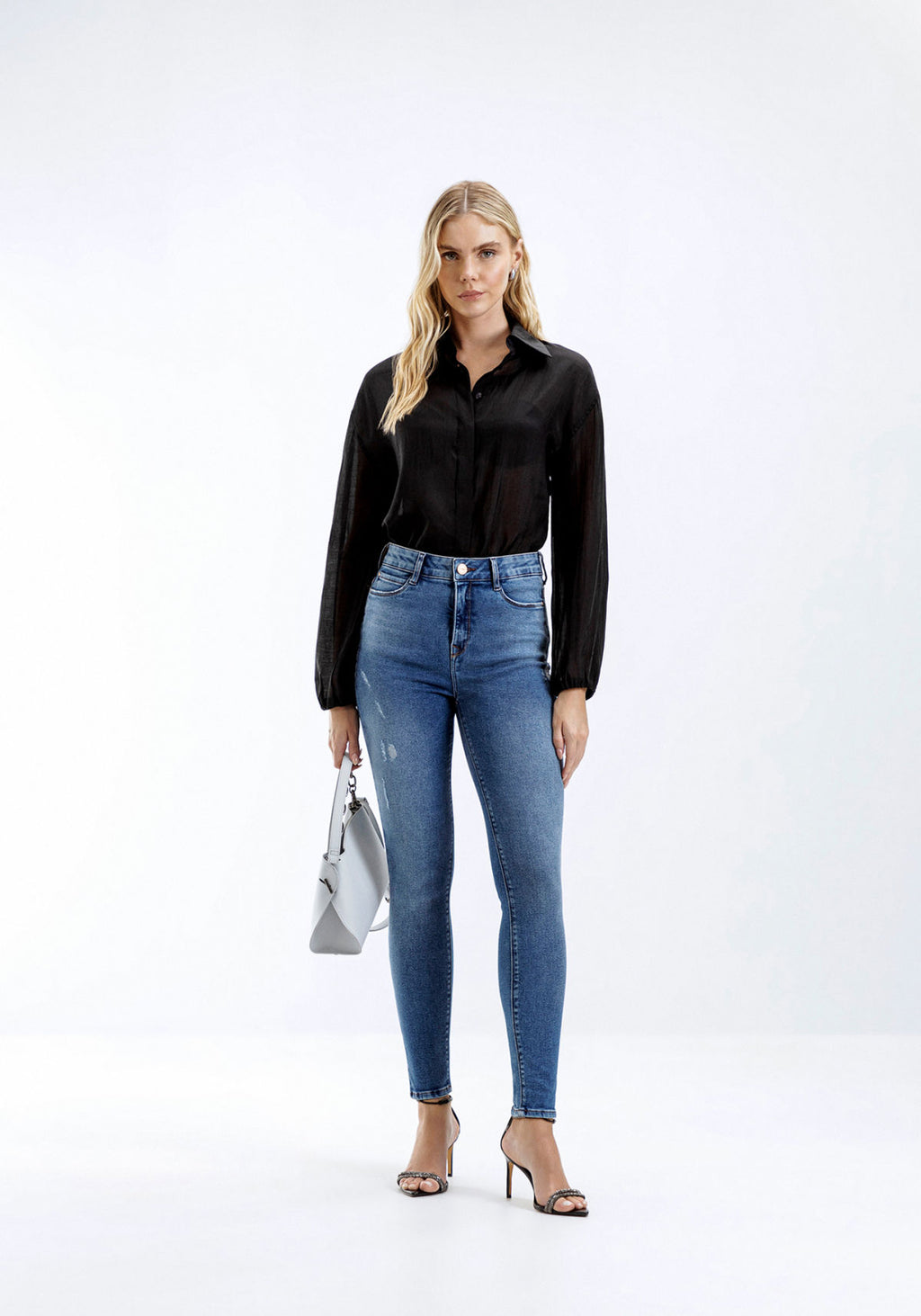Calça Jeans Skinny Cropped Lez A Lez Feminino 9375L