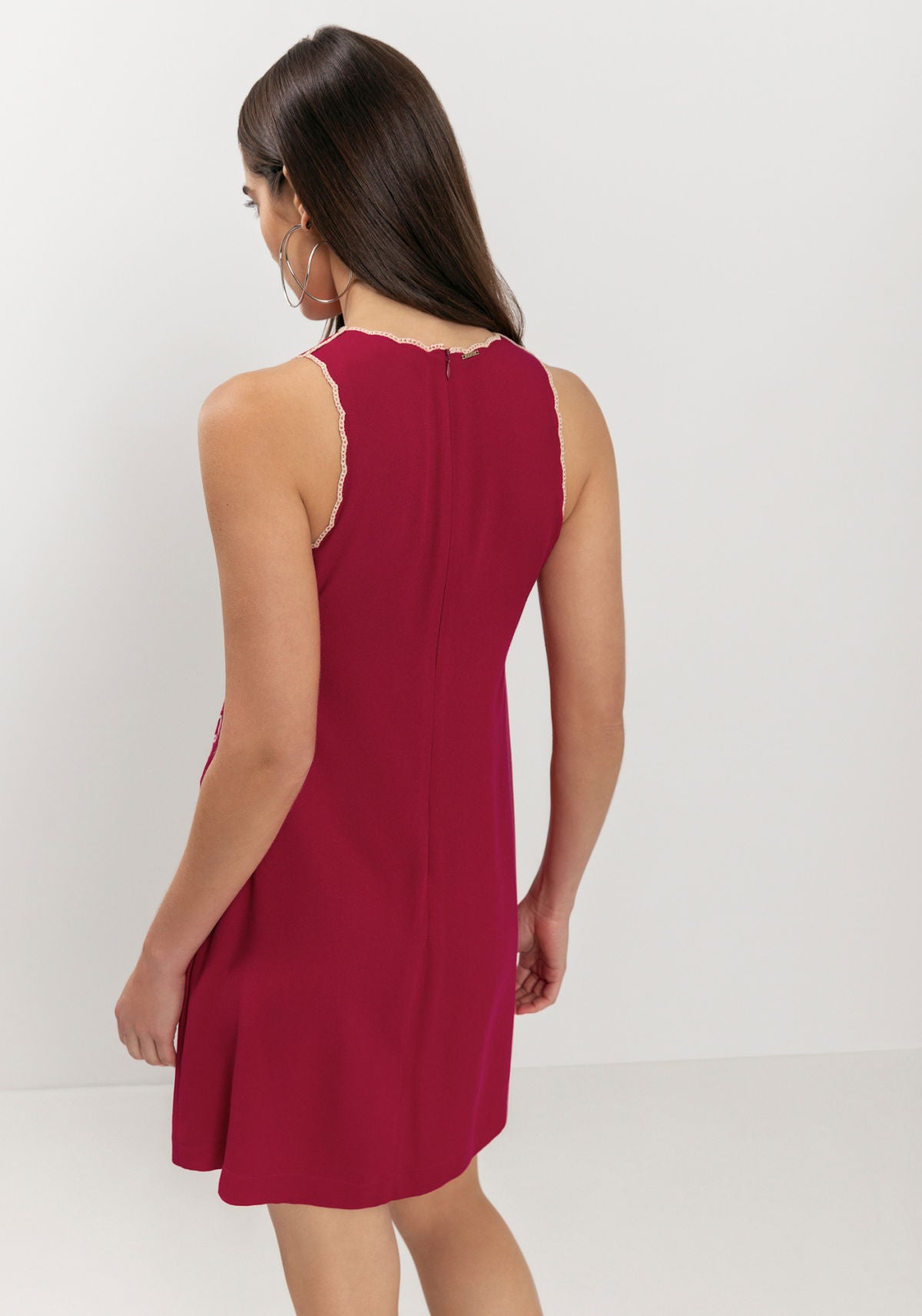 Vestido Curto Com Zíper E Bordado Lez A Lez Feminino 9275E