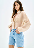 Shorts Jeans Justo Cintura Alta Lez A Lez Feminino 9483L
