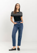 Calça Jeans Mom Comfort Com Cintura Lez A Lez Feminino 0765E
