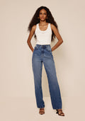 Calça Jeans Reta De Cintura Alta Lez A Lez Feminino 0942E