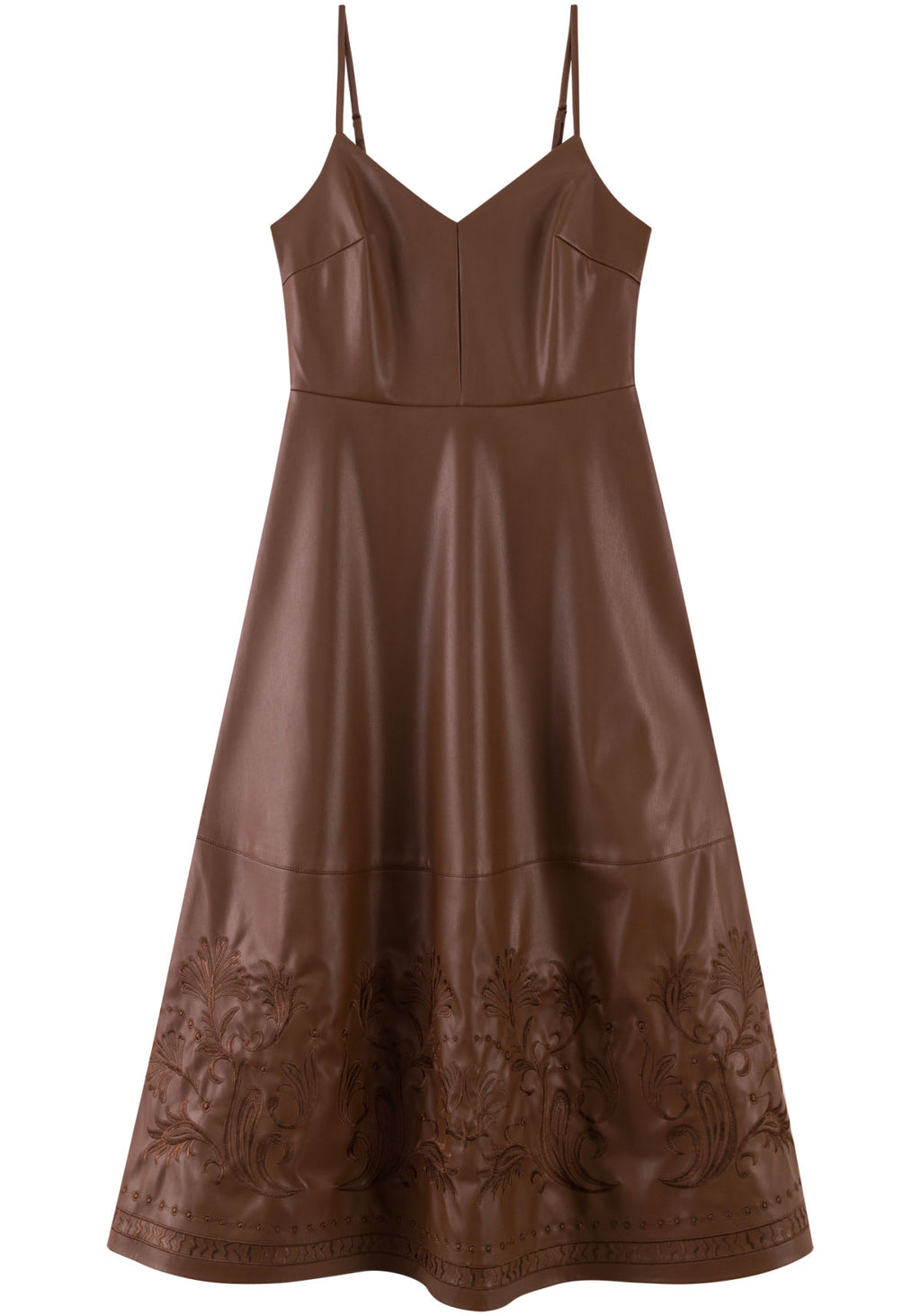 Vestido Chá De Alças Bordados em PU Lez A Lez Feminino 7326E