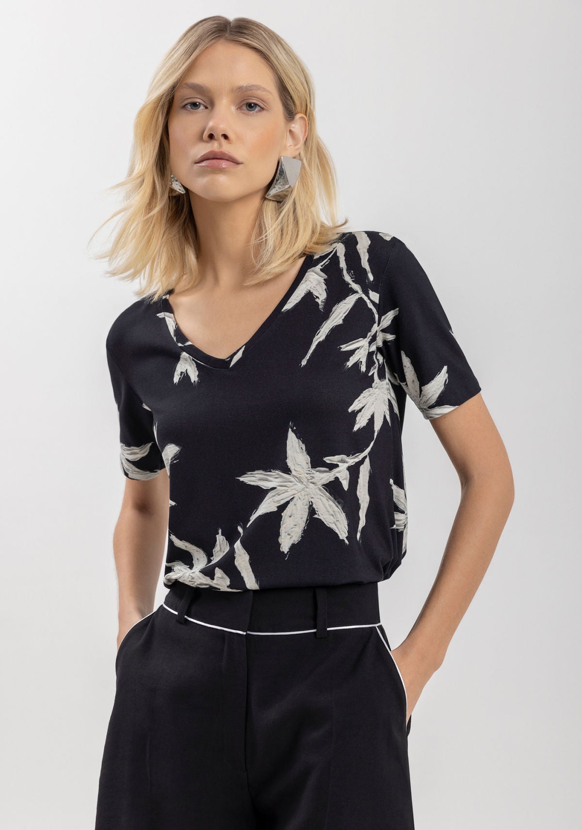 Blusa Estampada Em Malha De Viscose Lez A Lez Feminino 7556E