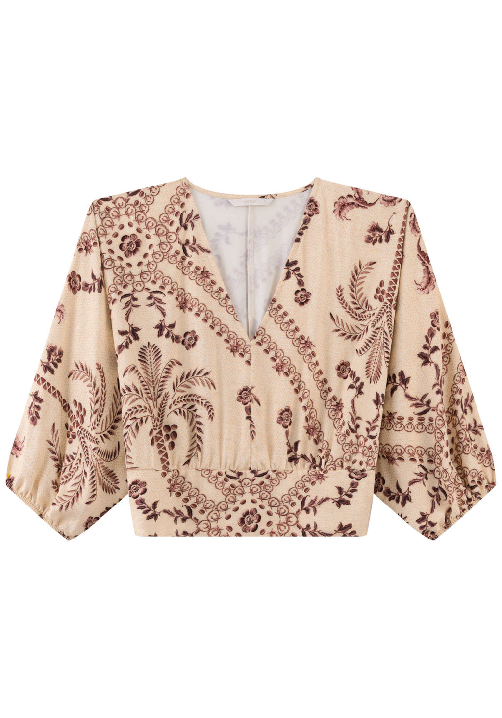 Blusa Estampada Com Mangas 3/4 Lez A Lez Feminino 7844E