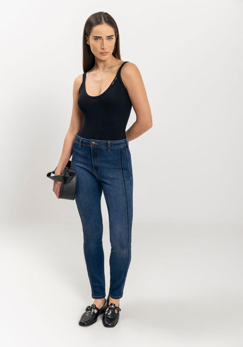 Calça Jeans Jegging Com Nervuras Lez A Lez Feminino 1517E