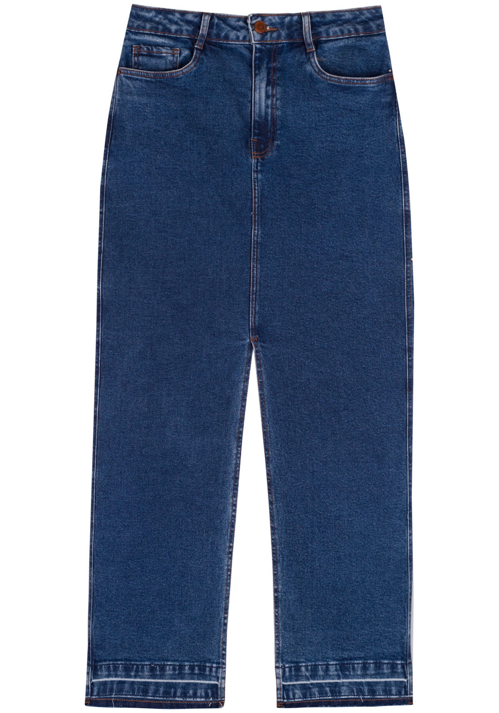 Saia Jeans Longa Com Fenda Frontal Lez A Lez Feminino 0847E