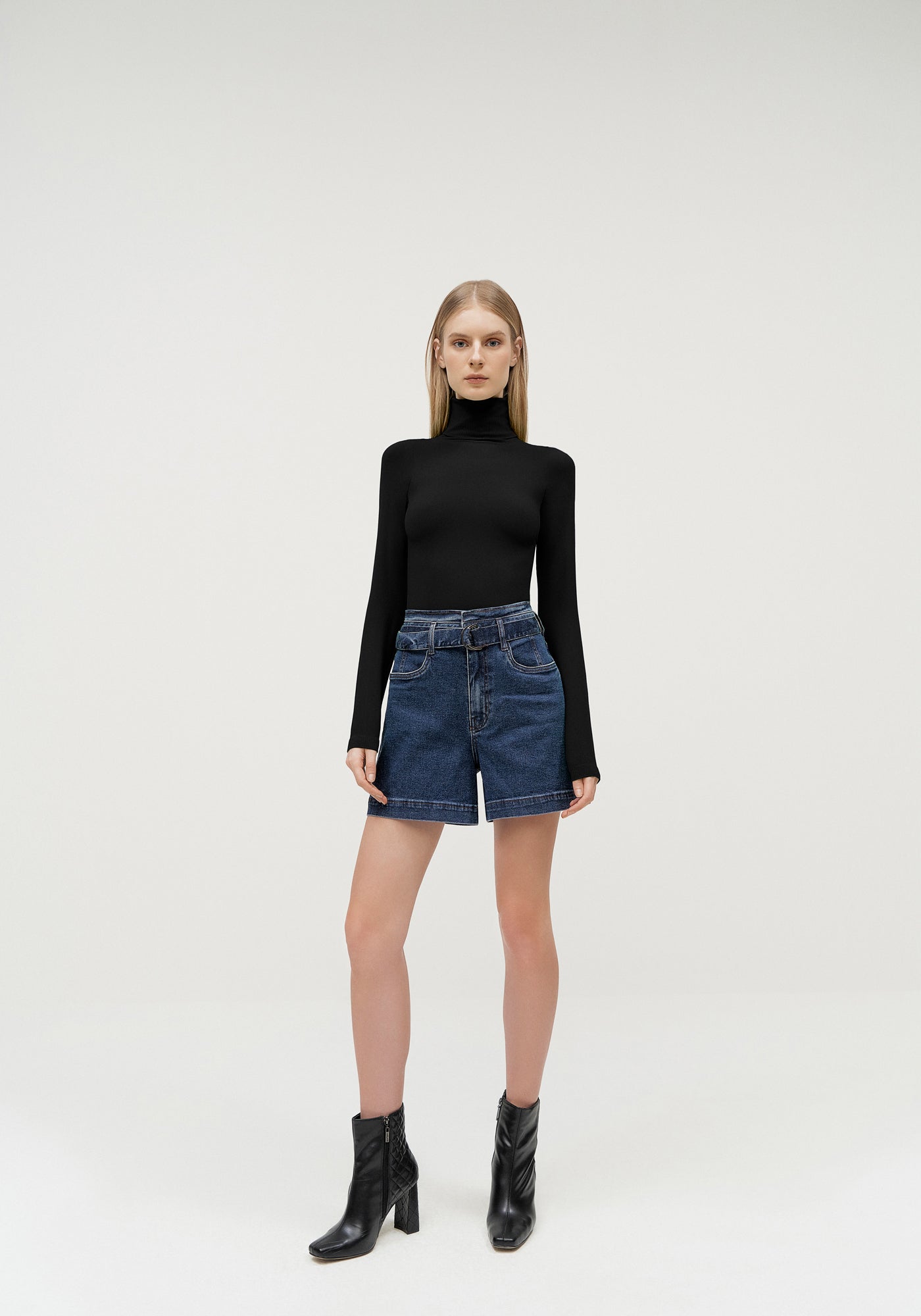 Bermuda Jeans Cintura Alta Lez A Lez Feminino 2059L
